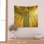Empire State Building Lobby Art-Deco Sunburst Portrait Wall Tapestry Gallery Image 2