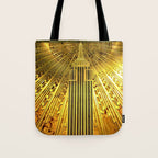 Empire State Building Lobby Art-Deco Sunburst Portrait Tote Bag Gallery Image 1