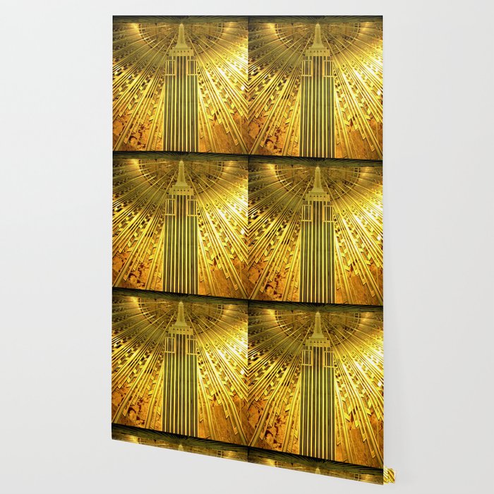 Empire State Building Lobby Art-Deco Sunburst Portrait Wallpaper Gallery Image 2