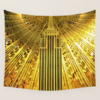 Empire State Building Lobby Art-Deco Sunburst Portrait Wall Tapestry Gallery Image 4