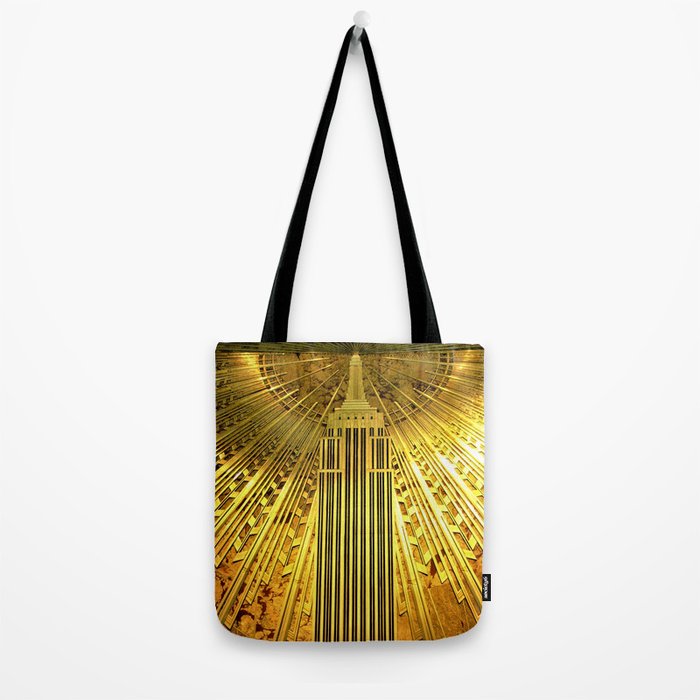 Empire State Building Lobby Art-Deco Sunburst Portrait Tote Bag Gallery Image 2