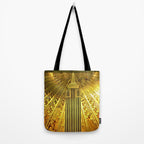 Empire State Building Lobby Art-Deco Sunburst Portrait Tote Bag Gallery Image 2