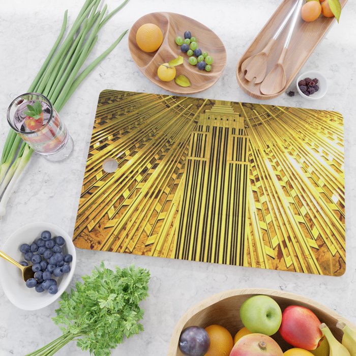 Empire State Building Lobby Art-Deco Sunburst Portrait Cutting Board Gallery Image 2