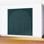 Minimal Arch XXXVIII Dark Teal Green Modern Geometric Lines Wall Mural Gallery Image 2