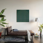 Minimal Arch XXXVIII Dark Teal Green Modern Geometric Lines Wood Wall Art Gallery Image 2