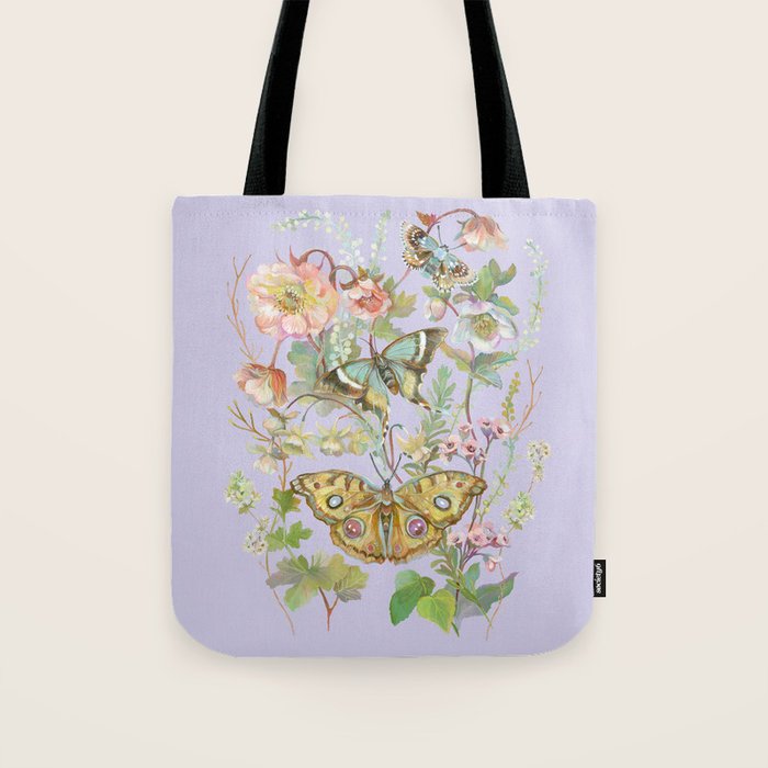 Butterfly Purple Garden Tote Bag Gallery Image 1