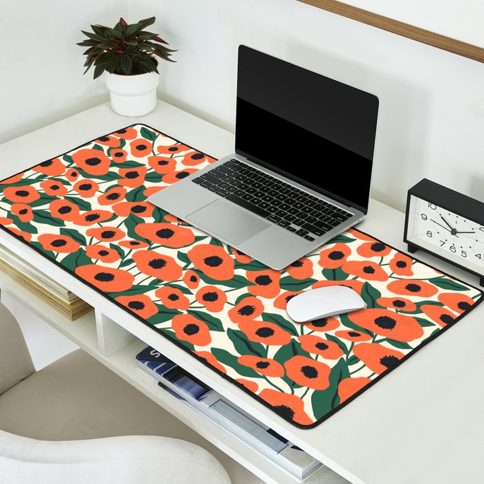 Red Poppy Garden 2 Desk Mat Gallery Image 2