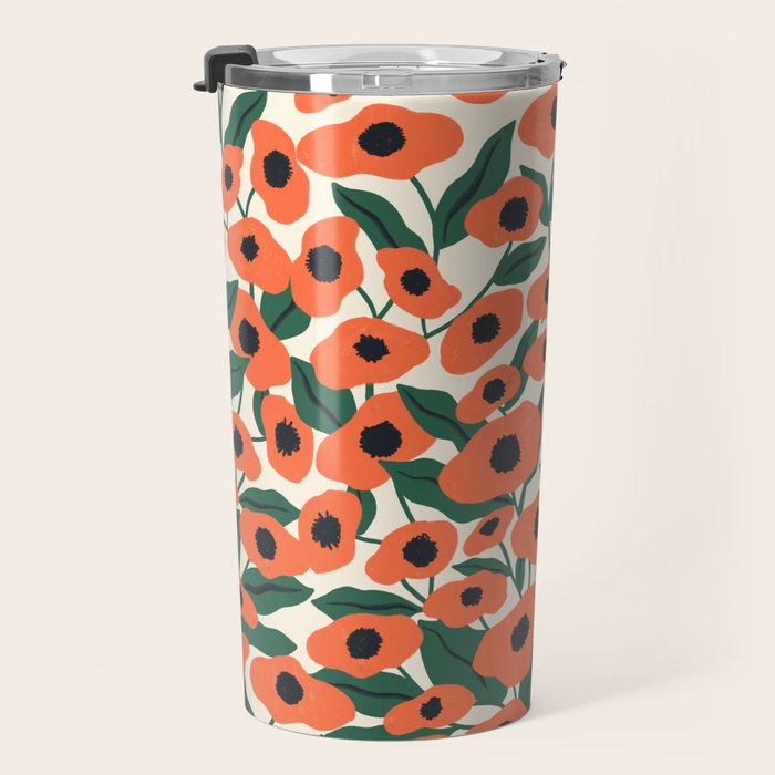Red Poppy Garden 2 Travel Mug Gallery Image 3