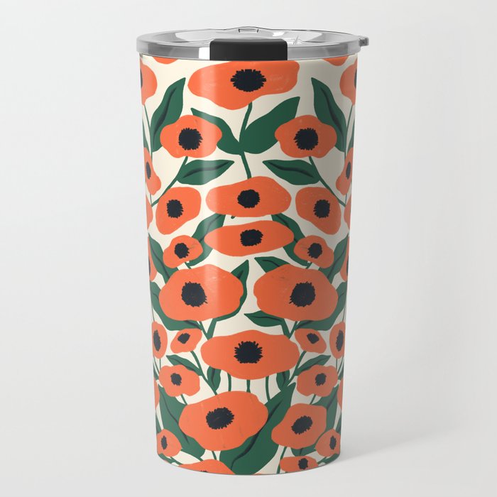 Red Poppy Garden 2 Travel Mug Gallery Image 1