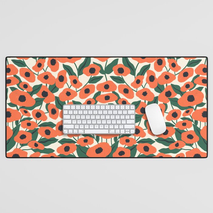 Red Poppy Garden 2 Desk Mat Gallery Image 1