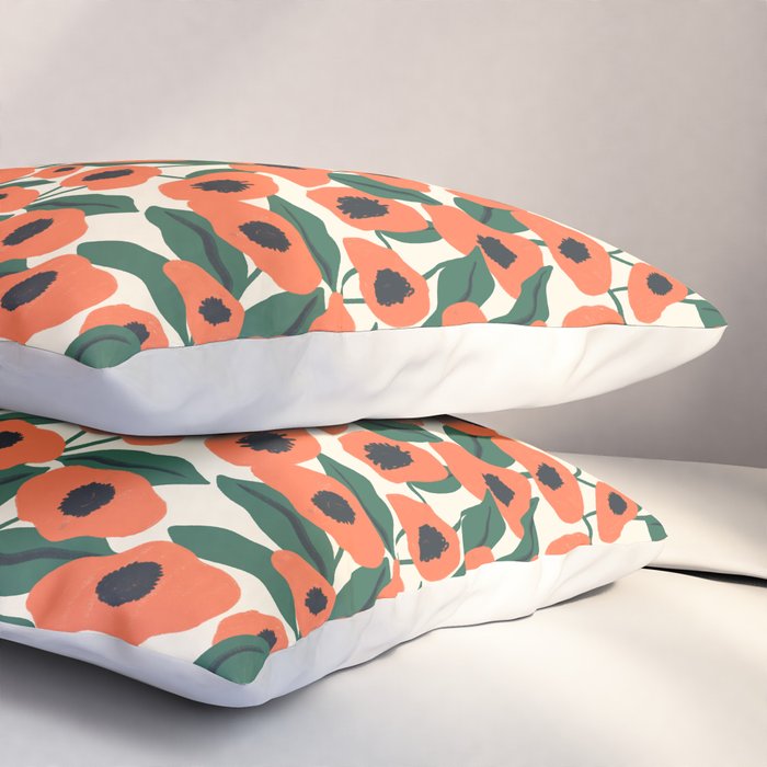 Red Poppy Garden 2 Pillow Sham Gallery Image 3