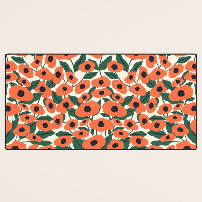 Red Poppy Garden 2 Desk Mat Gallery Image 3
