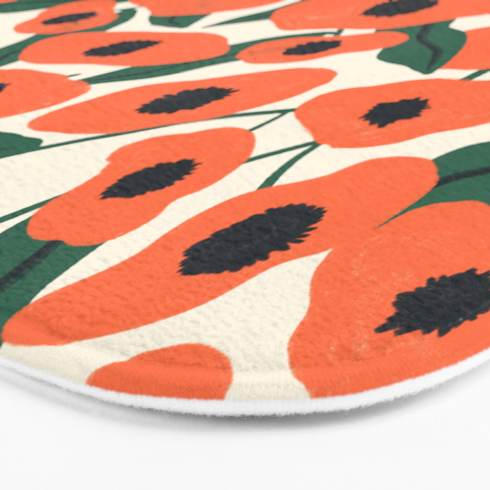 Red Poppy Garden 2 Bath Mat Gallery Image 3