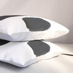Black And White Minimalist Mid Century Abstract Ink Art Minimal Black Pebbles Paint Pillow Sham Gallery Image 3