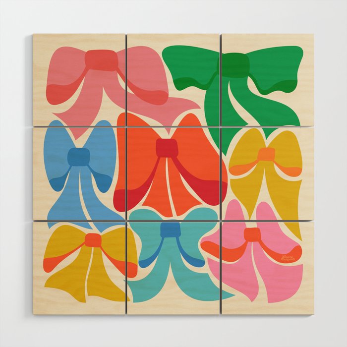 RainBows - Bright Multi Retro Rainbow Bows Wood Wall Art Gallery Image 1