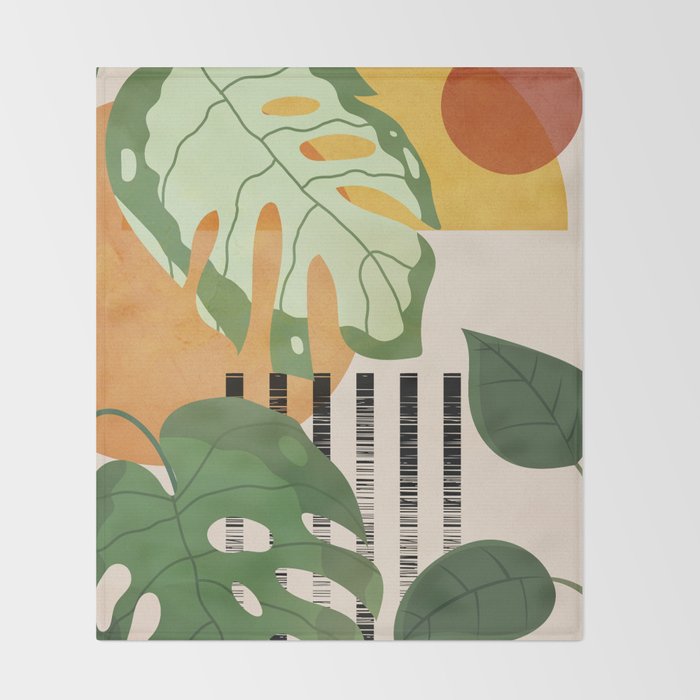 Tropical Garden Leaves 01 Throw Blanket Gallery Image 2