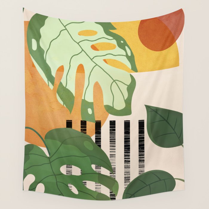 Tropical Garden Leaves 01 Wall Tapestry Gallery Image 4