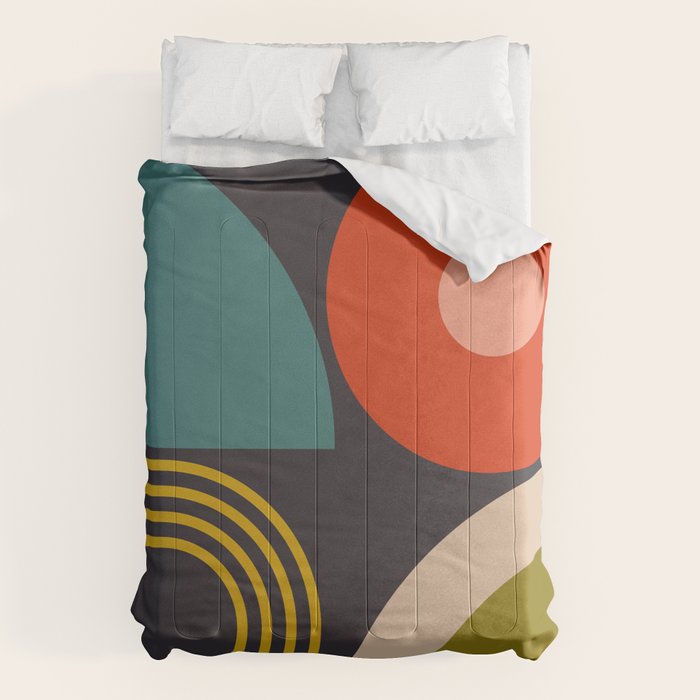 mid century bauhaus geometry large  1 Comforter Gallery Image 6