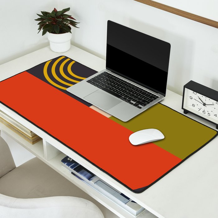 mid century bauhaus geometry large  1 Desk Mat Gallery Image 2