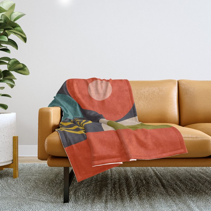 mid century bauhaus geometry large  1 Throw Blanket Gallery Image 1