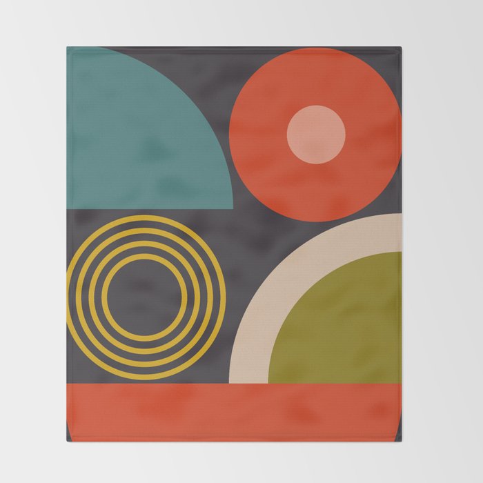 mid century bauhaus geometry large  1 Throw Blanket Gallery Image 2