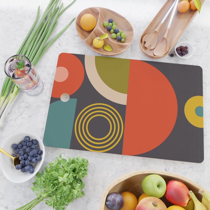 mid century bauhaus geometry large  1 Cutting Board Gallery Image 2