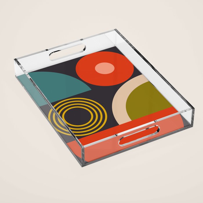 mid century bauhaus geometry large  1 Acrylic Tray Gallery Image 1