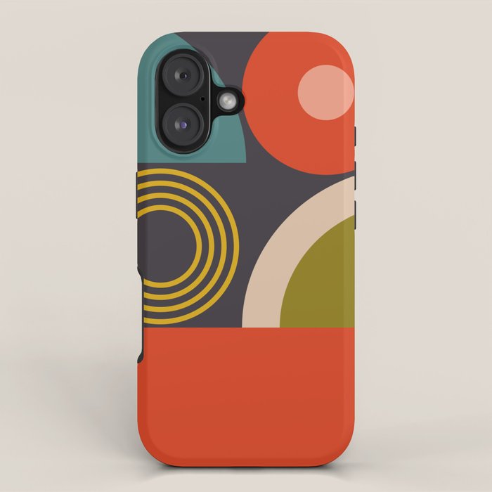 mid century bauhaus geometry large  1 iPhone Case Gallery Image 1