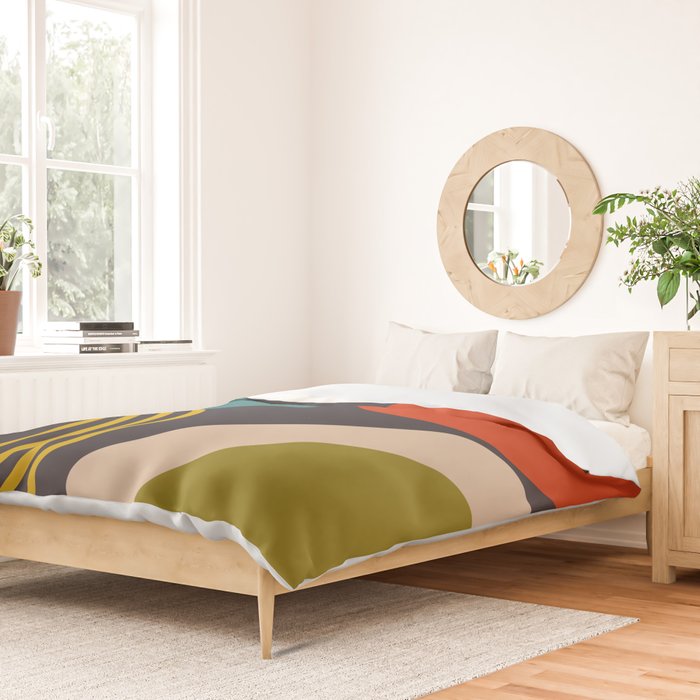 mid century bauhaus geometry large  1 Duvet Cover Gallery Image 2