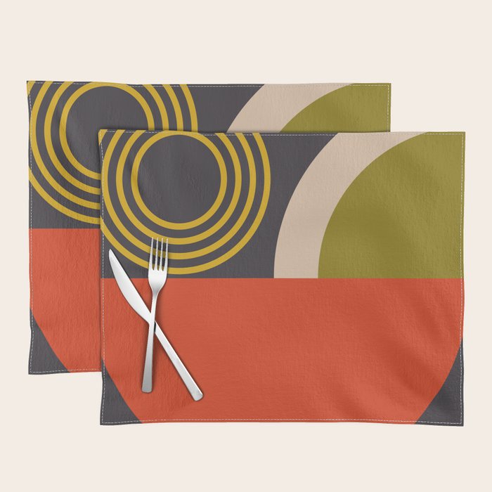 mid century bauhaus geometry large  1 Placemat Gallery Image 1