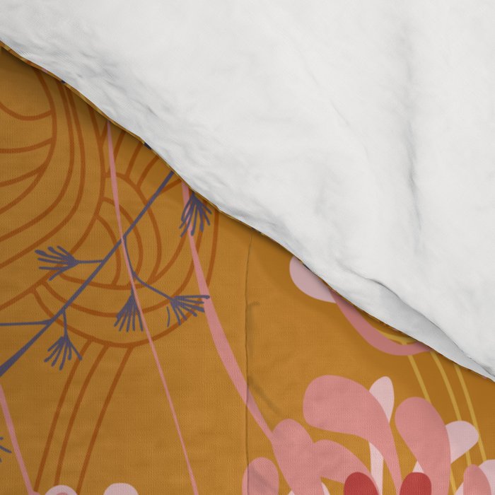 Art Nouveau floral pattern with lines - Honey Comforter Gallery Image 4