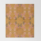 Art Nouveau floral pattern with lines - Honey Throw Blanket Gallery Image 2