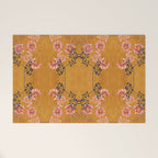 Art Nouveau floral pattern with lines - Honey Welcome Mat Gallery Image 1