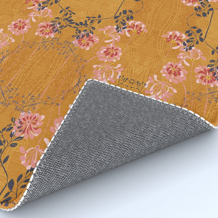 Art Nouveau floral pattern with lines - Honey Rug Gallery Image 4
