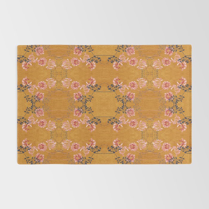 Art Nouveau floral pattern with lines - Honey Rug Gallery Image 2