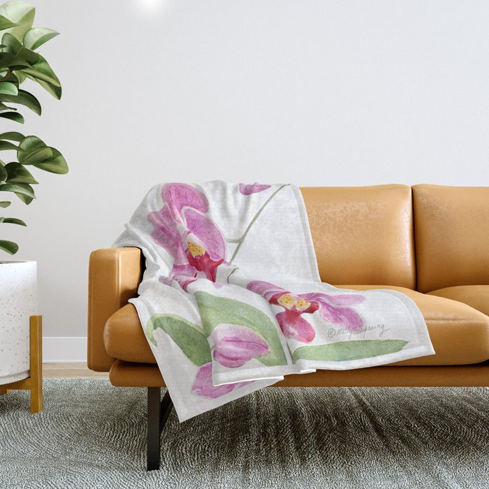 Orchid Throw Blanket Gallery Image 1