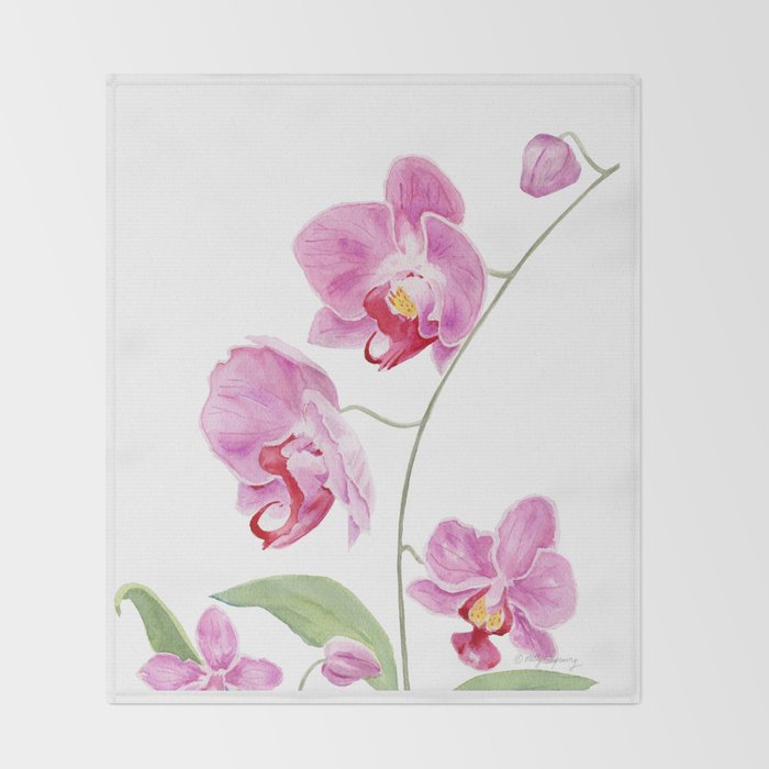 Orchid Throw Blanket Gallery Image 2