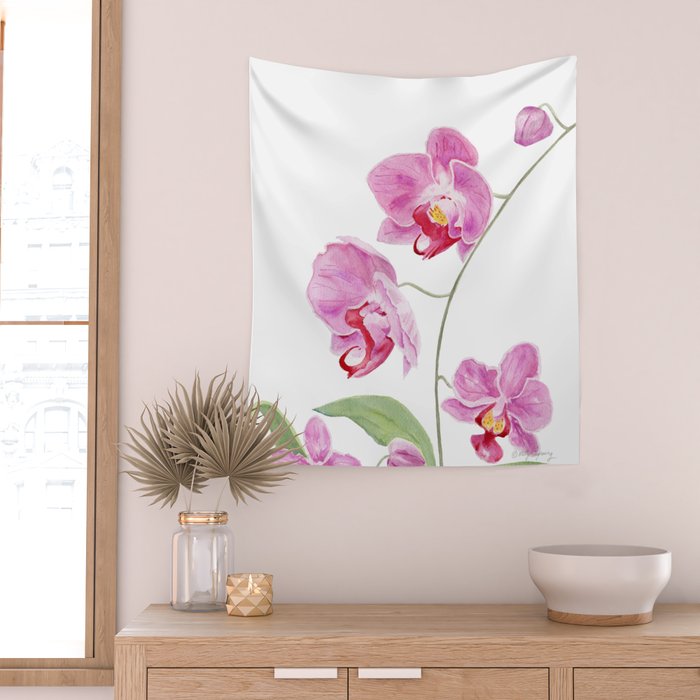 Orchid Wall Tapestry Gallery Image 2
