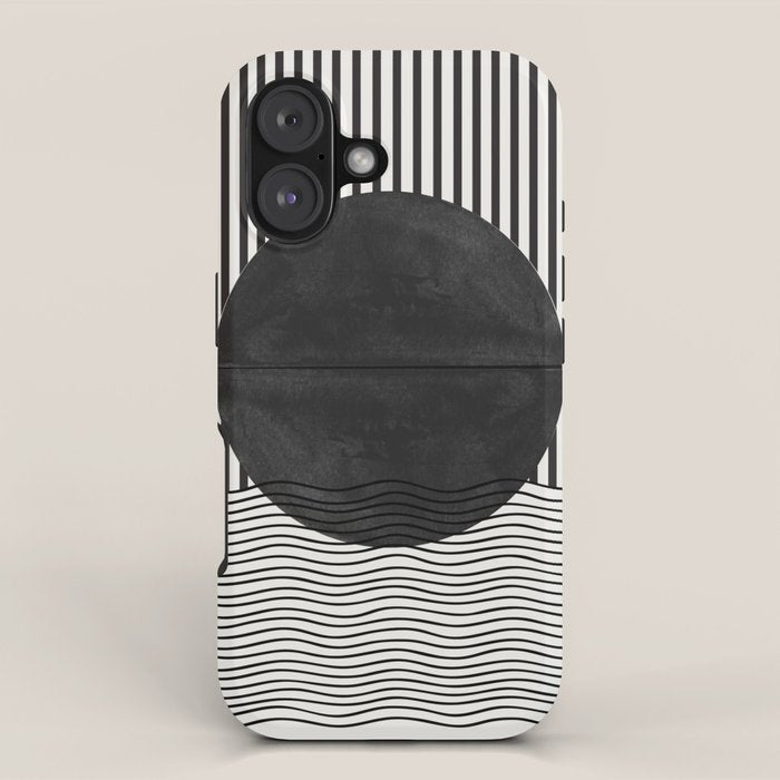 Abstract Modern Black iPhone Case Gallery Image 1