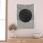 Abstract Modern Black Wall Tapestry Gallery Image 2