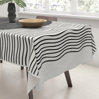 Abstract Modern Black Tablecloth Gallery Image 3