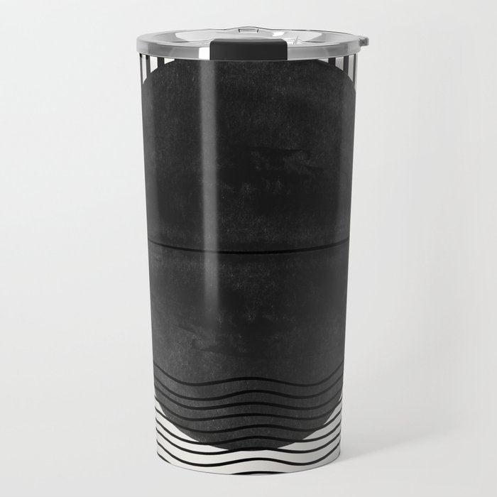 Abstract Modern Black Travel Mug Gallery Image 1