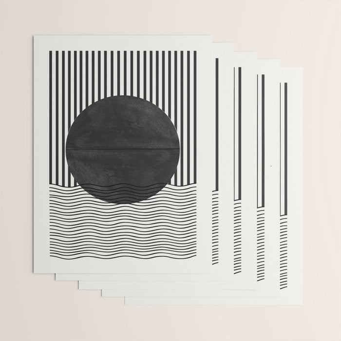 Abstract Modern Black Wrapping Paper Gallery Image 3