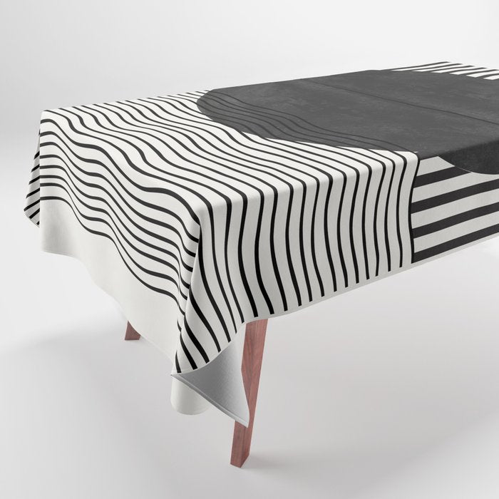 Abstract Modern Black Tablecloth Gallery Image 1