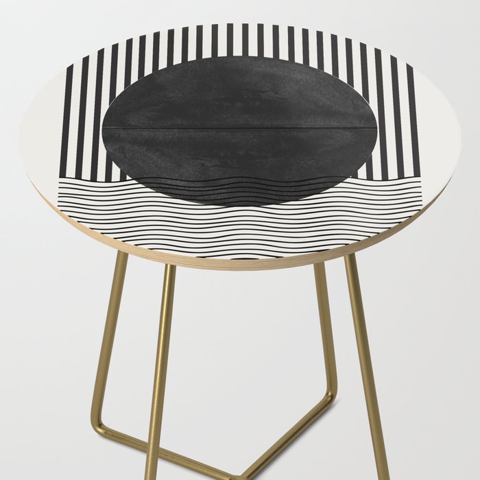 Abstract Modern Black Side Table Gallery Image 2