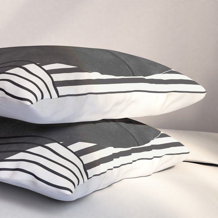 Abstract Modern Black Pillow Sham Gallery Image 3