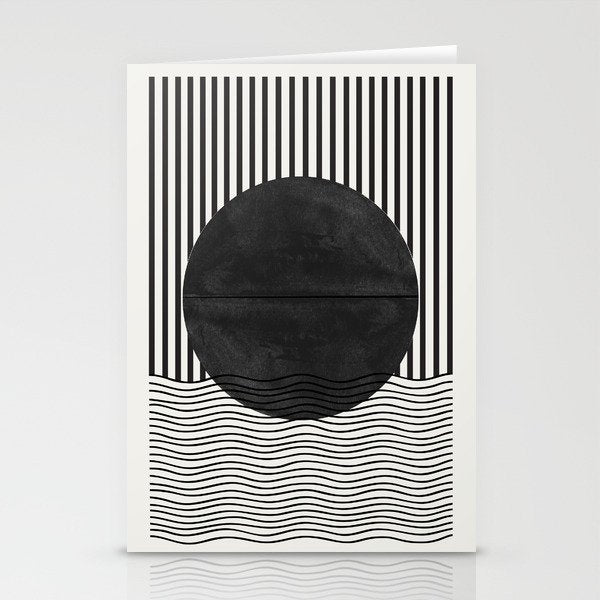 Abstract Modern Black Stationery Card Gallery Image 2