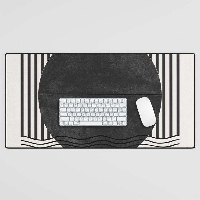 Abstract Modern Black Desk Mat Gallery Image 1