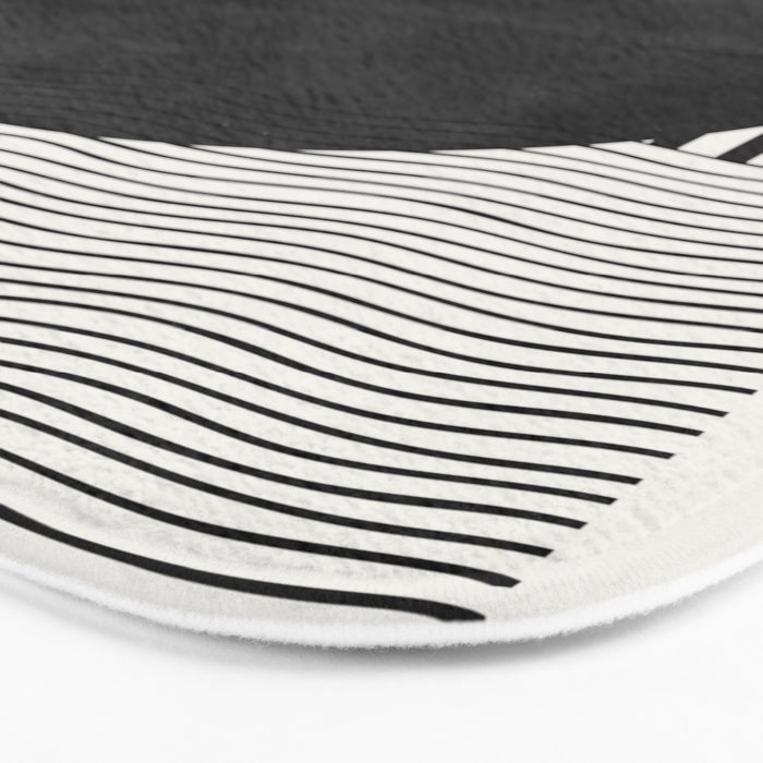 Abstract Modern Black Bath Mat Gallery Image 3