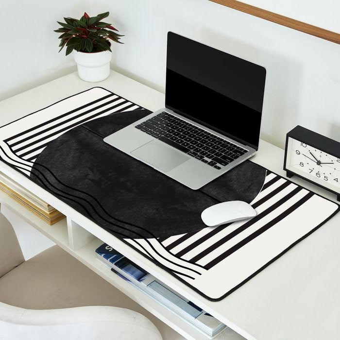 Abstract Modern Black Desk Mat Gallery Image 2